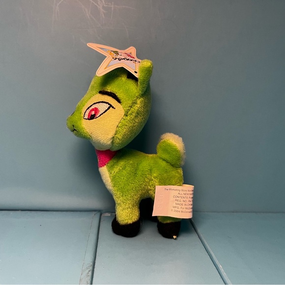 Neopets 2004 McDonald's Happy Meal Toy - Green Ixi Plushie - Picture 4 of 9